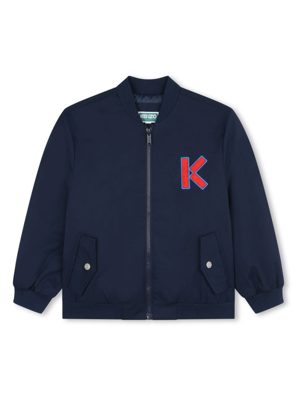 Kenzo Kids logo-embroidered bomber jacket - Blue von Kenzo Kids