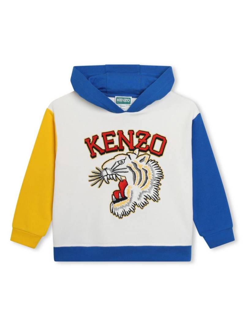 Kenzo Kids logo-embroidered colour-block hoodie - Neutrals von Kenzo Kids