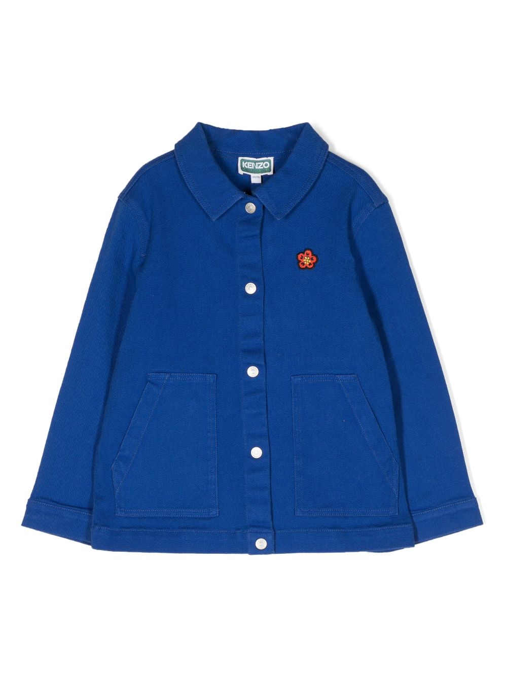 Kenzo Kids logo-embroidered cotton jacket - Blue von Kenzo Kids