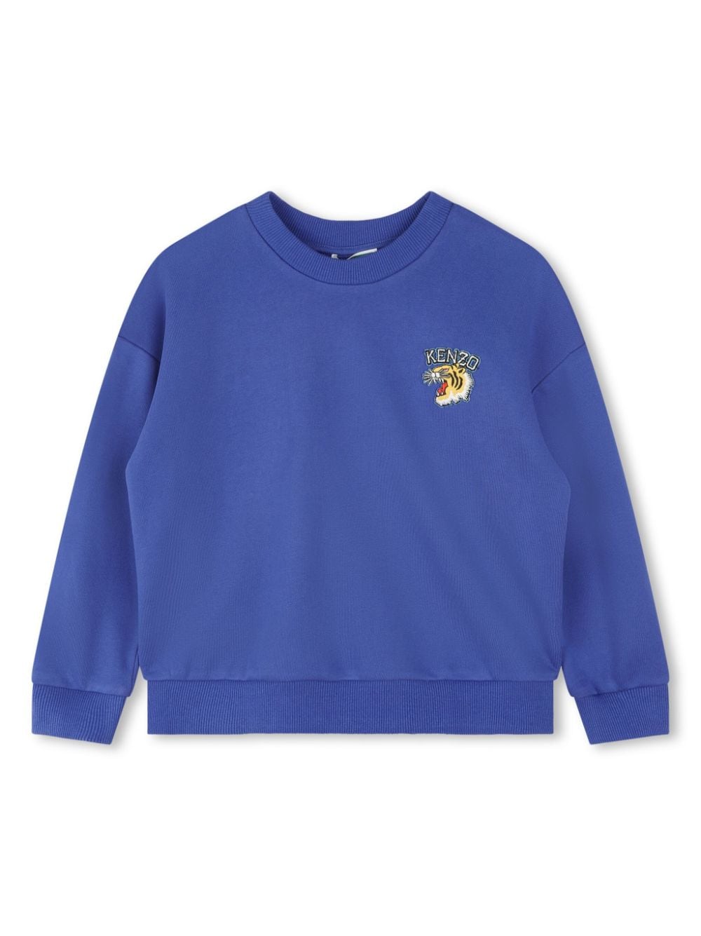 Kenzo Kids logo-embroidered cotton sweatshirt - Blue von Kenzo Kids