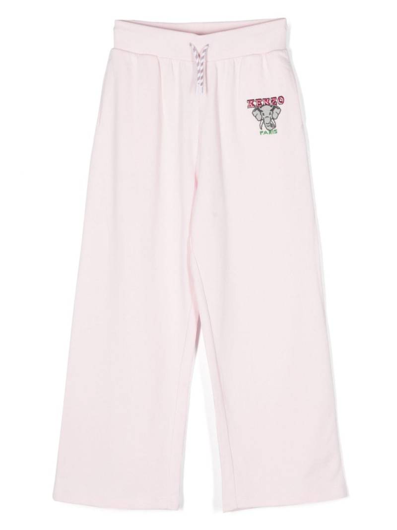 Kenzo Kids logo-embroidered cotton track pants - Pink von Kenzo Kids