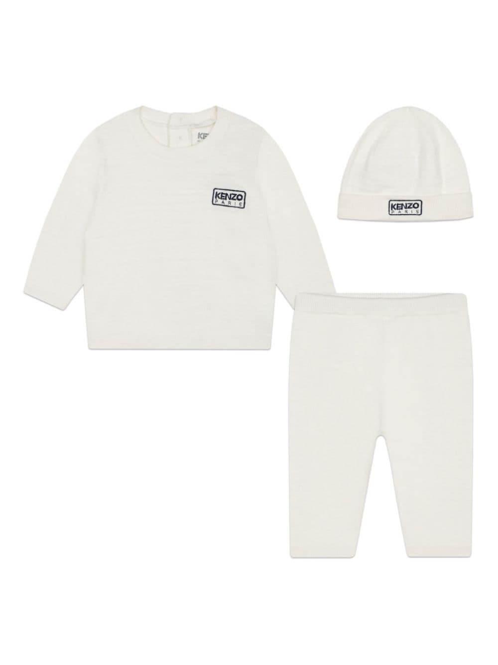 Kenzo Kids logo-embroidered knitted set (set of three) - Neutrals von Kenzo Kids