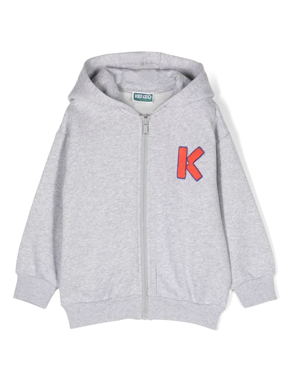 Kenzo Kids logo-embroidery zip-up hoodie - Grey von Kenzo Kids