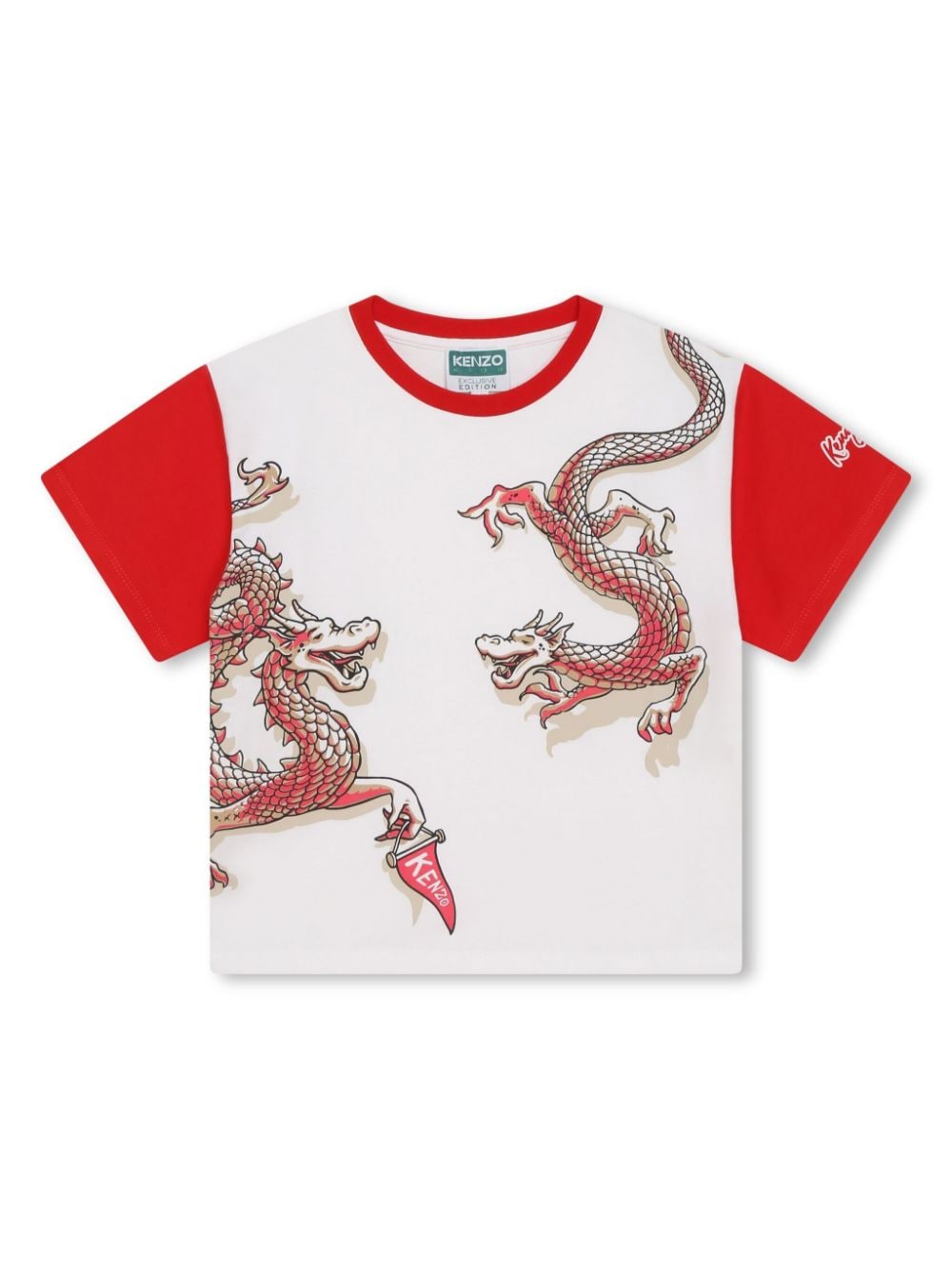 Kenzo Kids logo-patch cotton T-shirt - White von Kenzo Kids