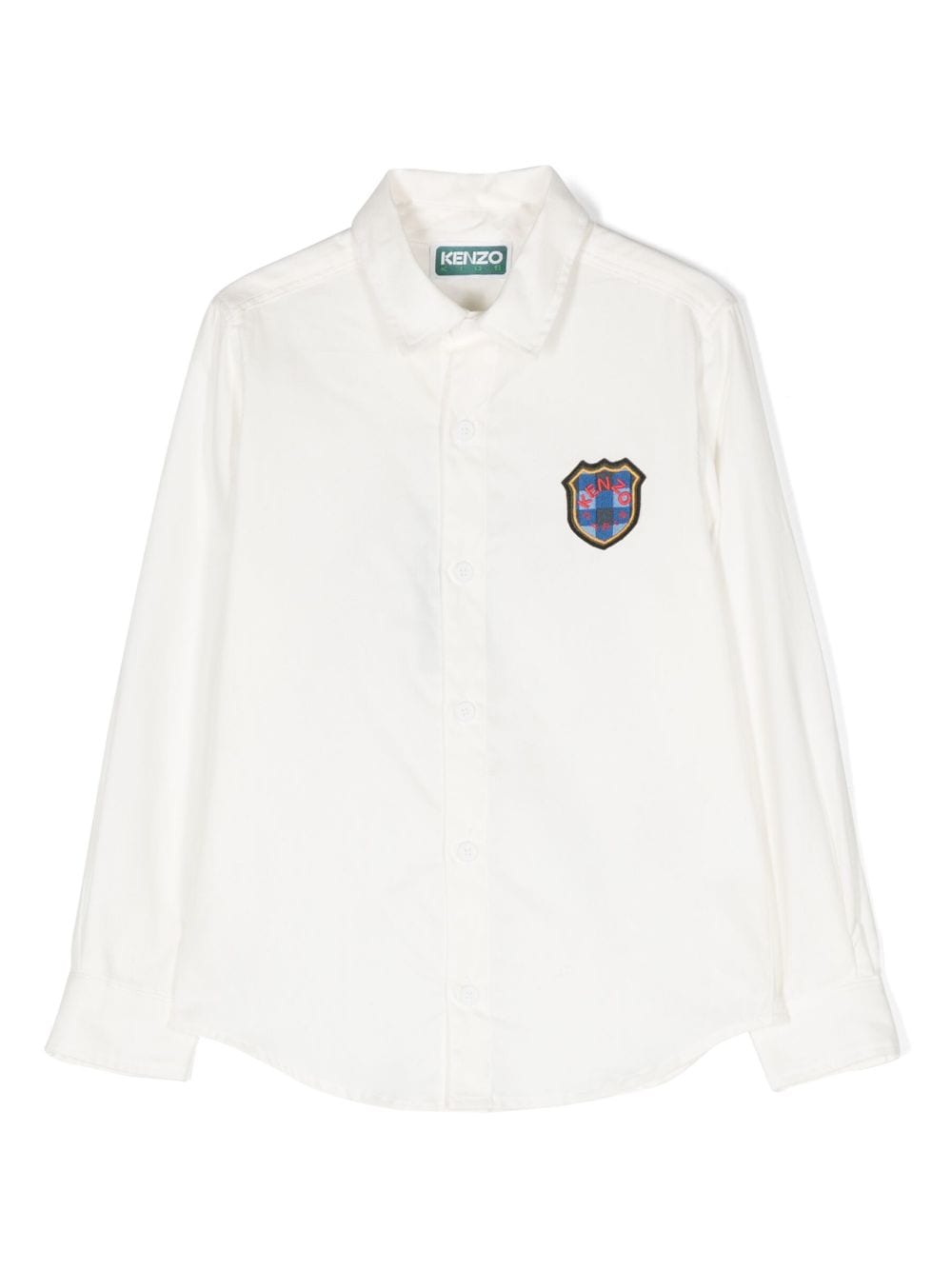 Kenzo Kids logo-patch cotton shirt - White von Kenzo Kids