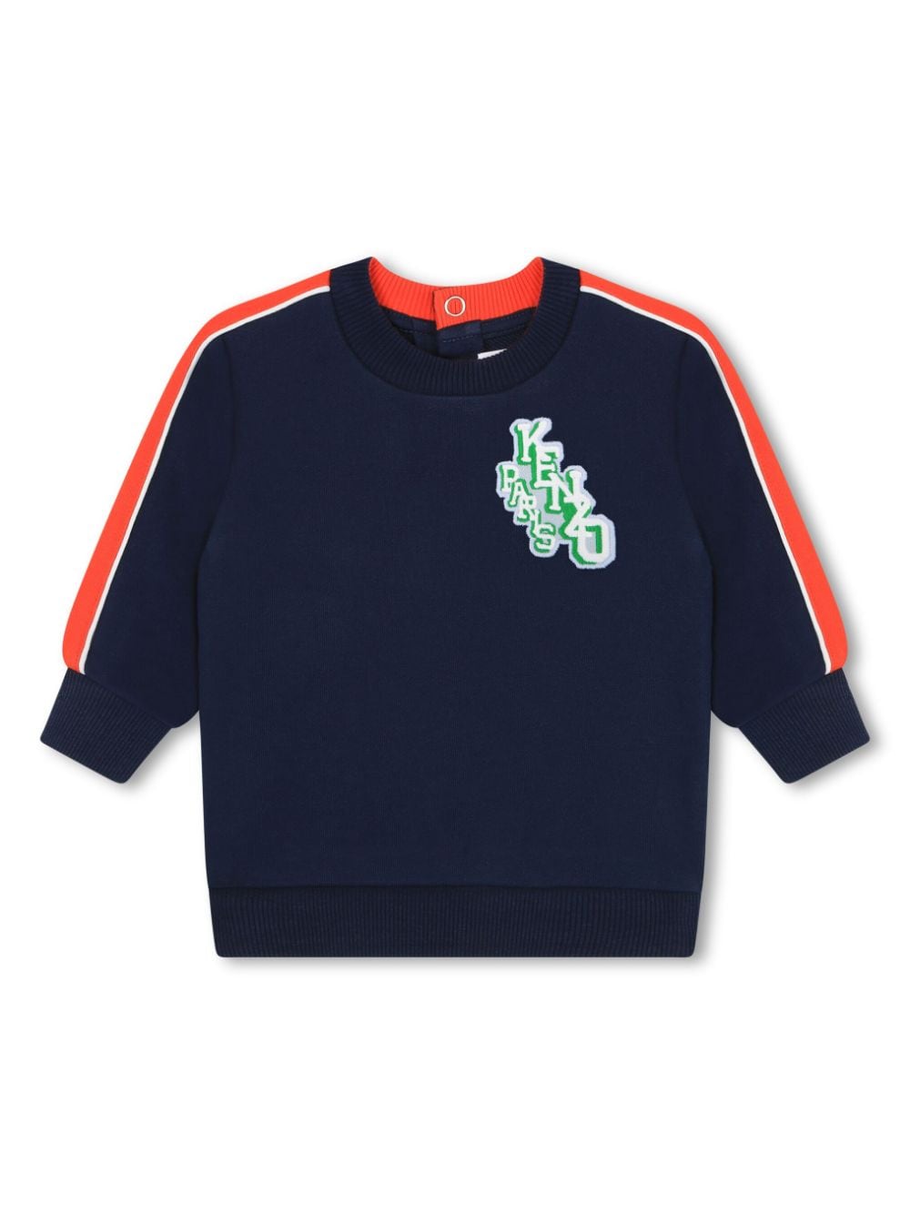 Kenzo Kids logo-patch crew-neck sweatshirt - Blue von Kenzo Kids