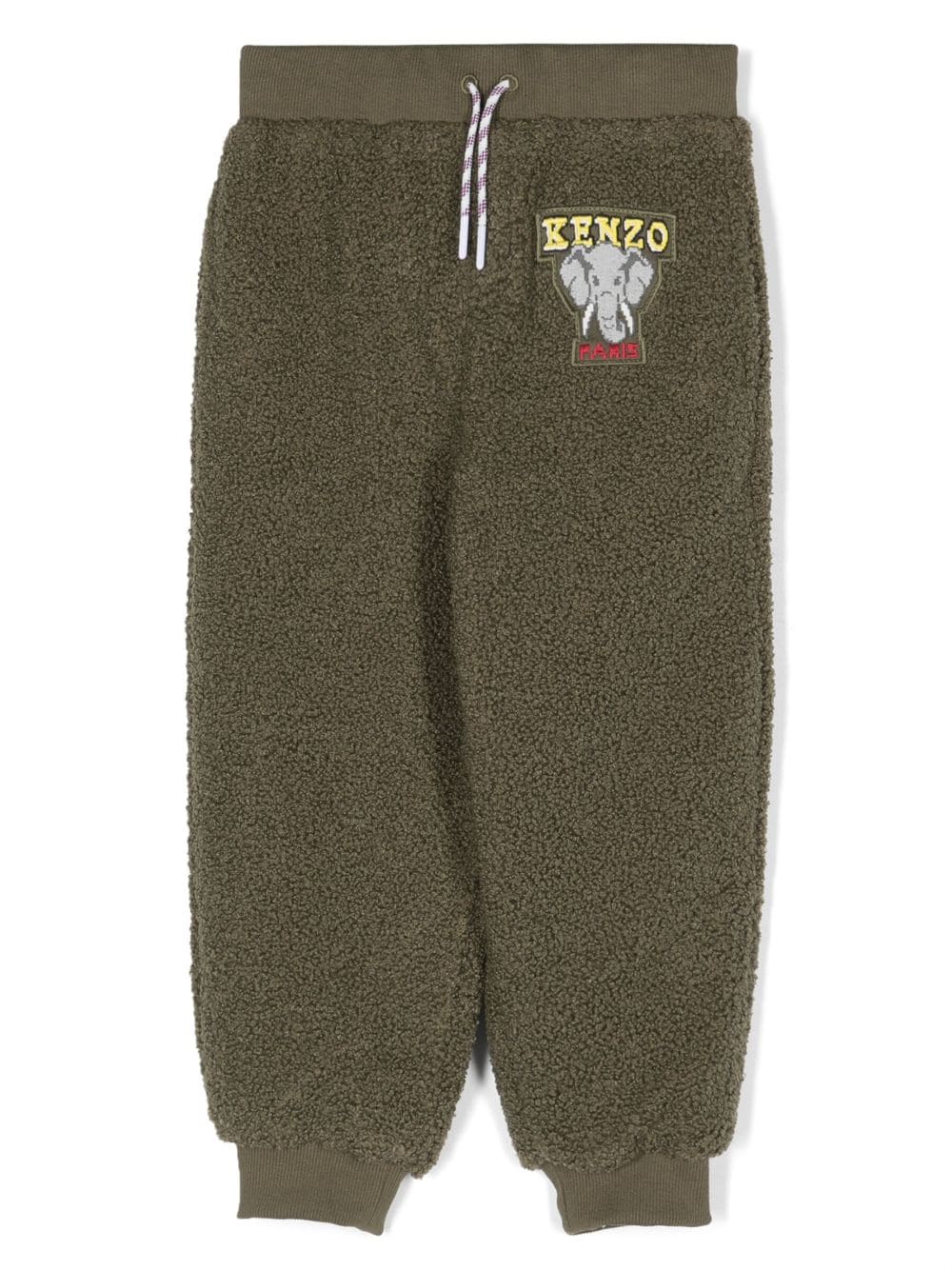 Kenzo Kids logo-patch drawstring fleece track pants - Green von Kenzo Kids