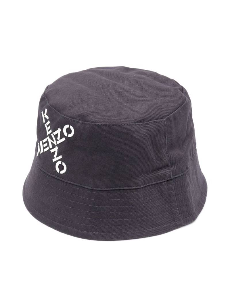 Kenzo Kids logo-print bucket hat - Grey von Kenzo Kids