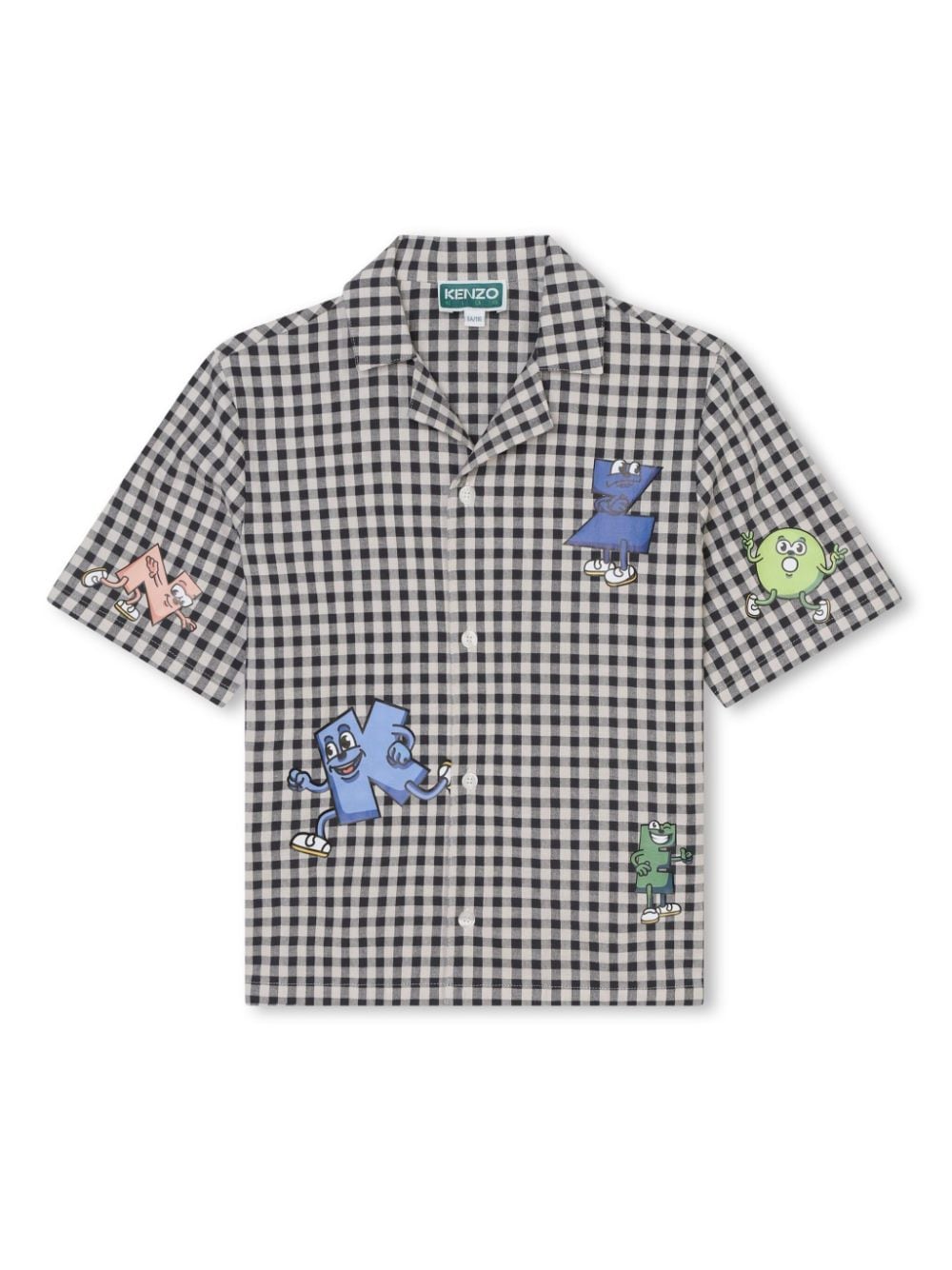 Kenzo Kids logo-print check shirt - Neutrals von Kenzo Kids