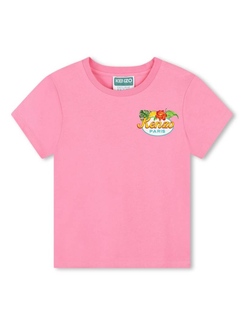 Kenzo Kids logo-print cotton T-shirt - Pink von Kenzo Kids