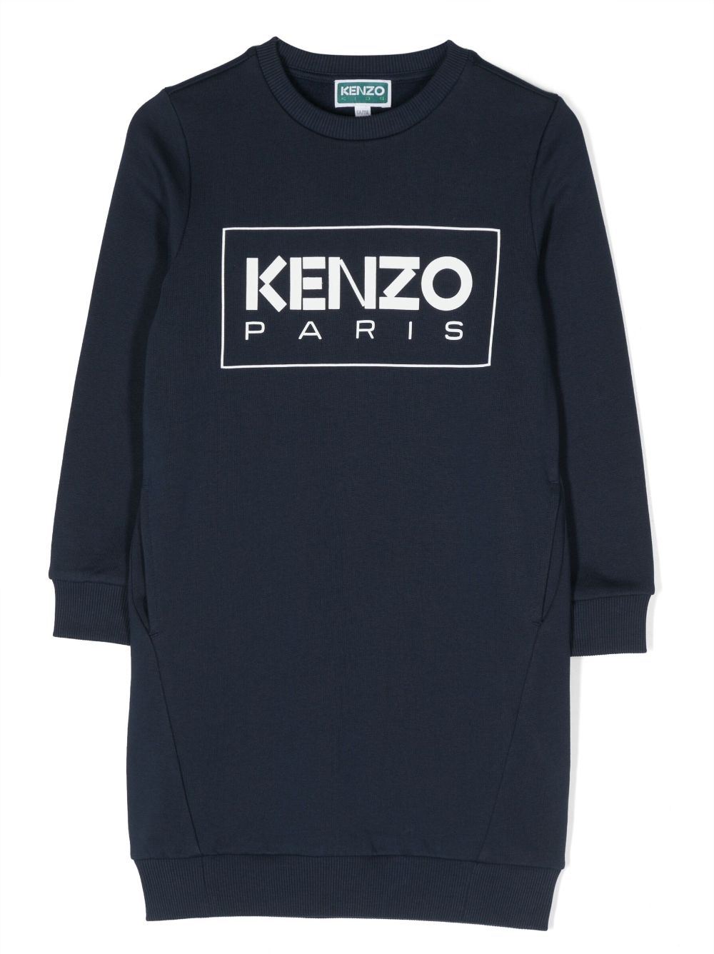 Kenzo Kids logo-print cotton sweatshirt dress - Blue von Kenzo Kids