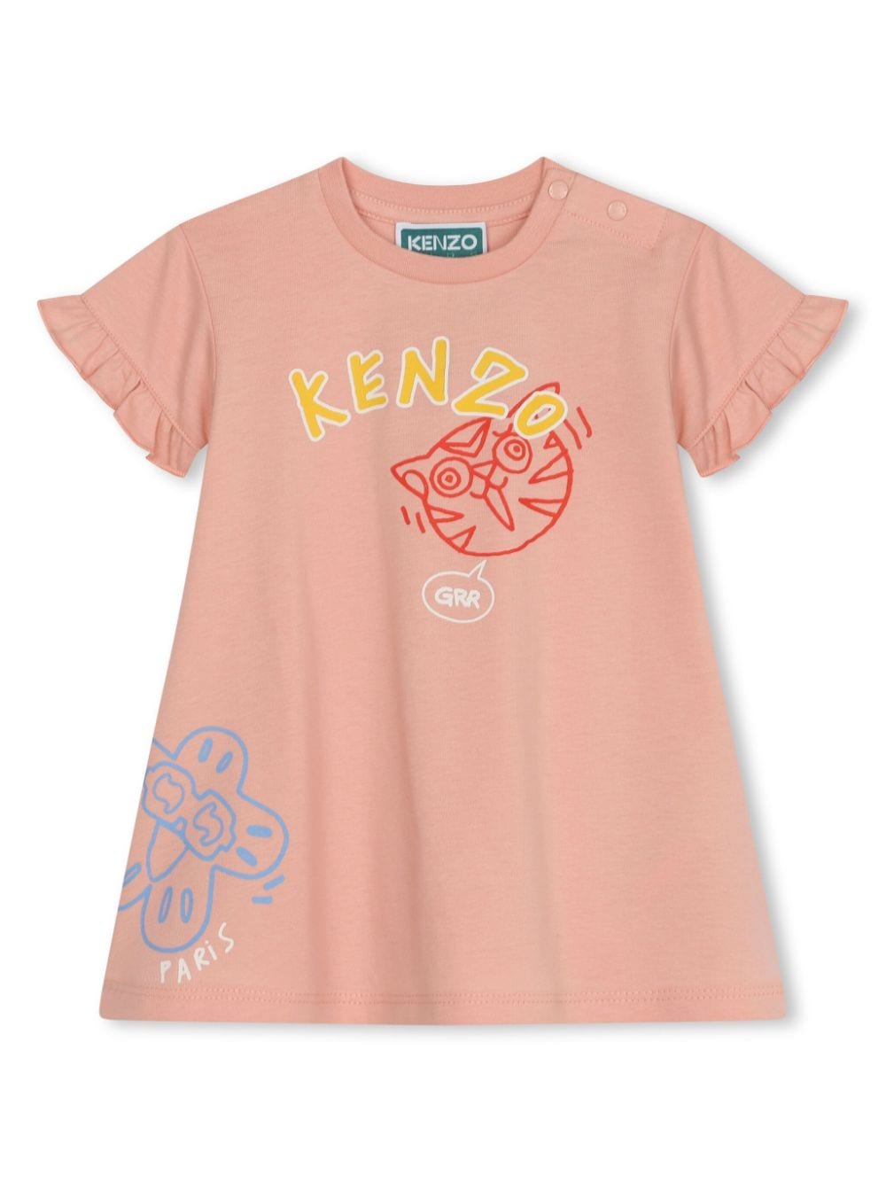 Kenzo Kids logo-print cotton dress - Neutrals von Kenzo Kids