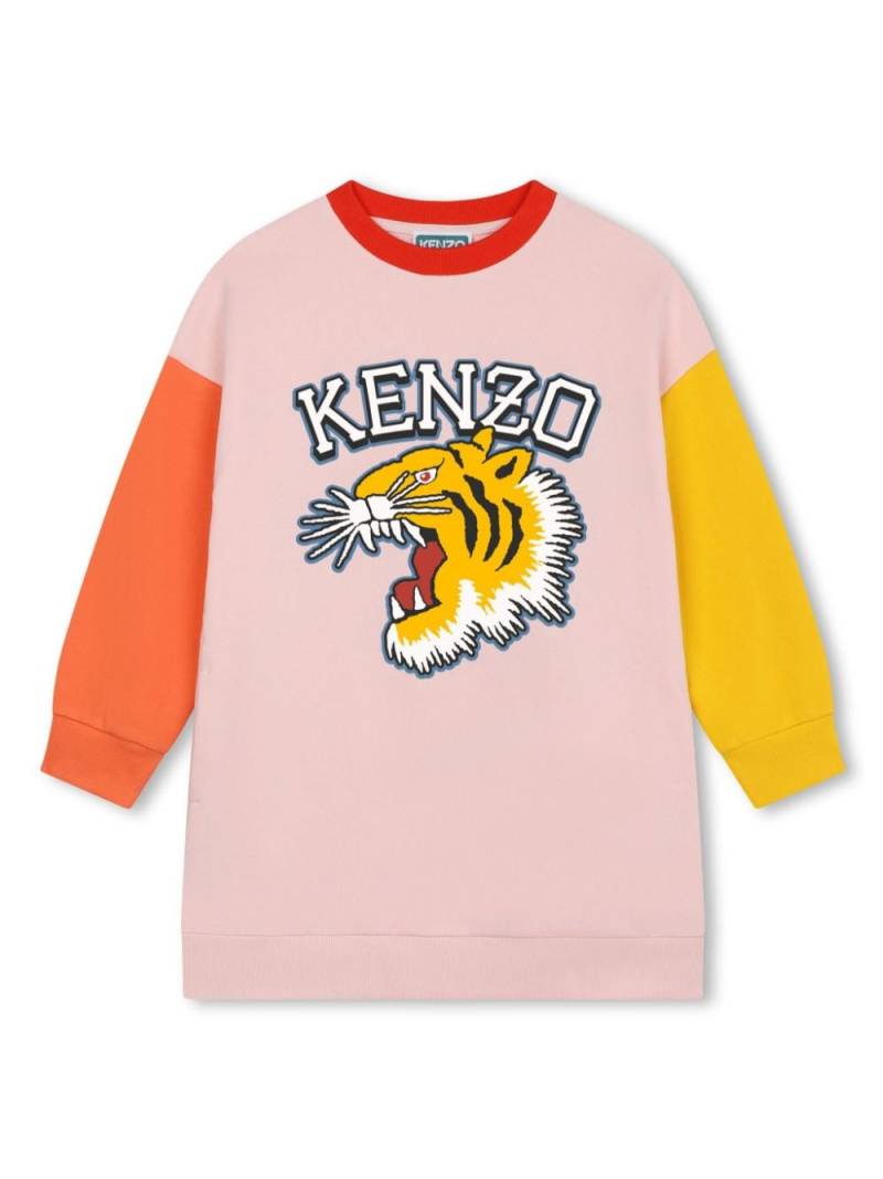 Kenzo Kids logo-print cotton dress - Pink von Kenzo Kids