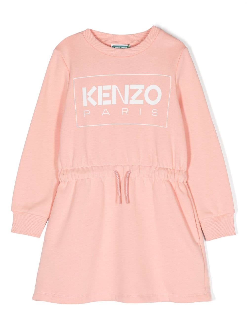 Kenzo Kids logo-print cotton dress - Pink von Kenzo Kids