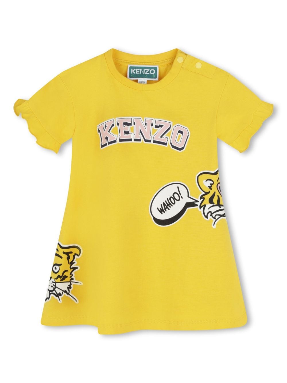 Kenzo Kids logo-print cotton dress - Yellow von Kenzo Kids