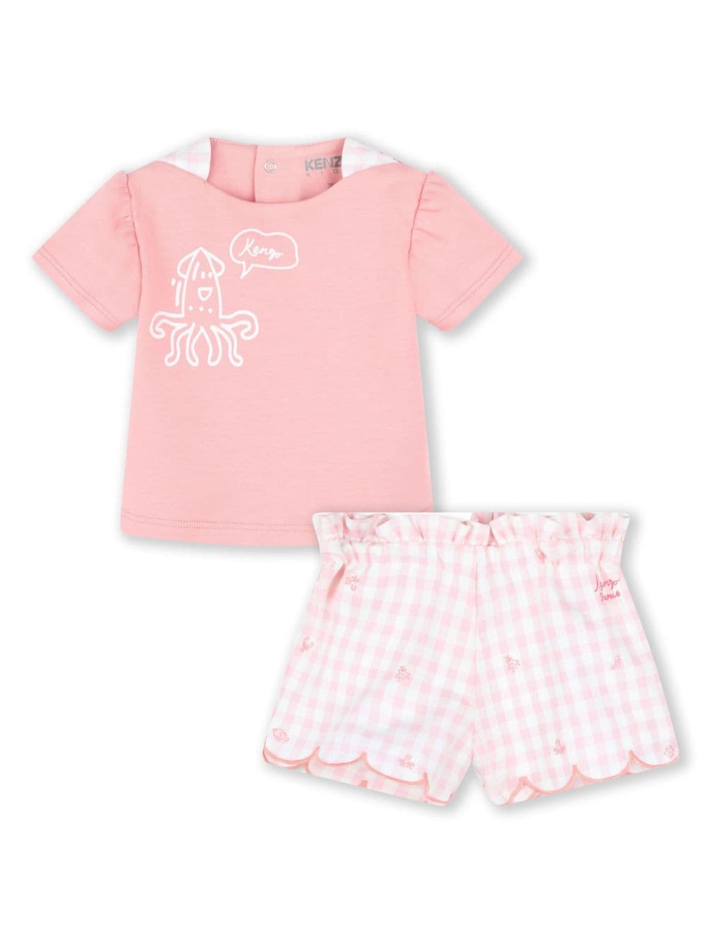 Kenzo Kids logo-print cotton shorts set - Pink von Kenzo Kids
