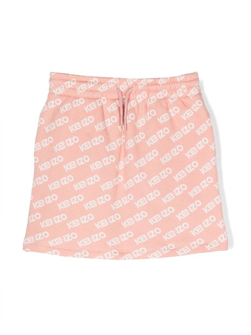 Kenzo Kids logo-print cotton skirt - Pink von Kenzo Kids