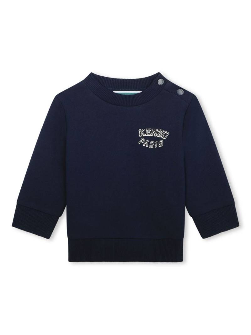 Kenzo Kids logo-print cotton sweatshirt - Blue von Kenzo Kids