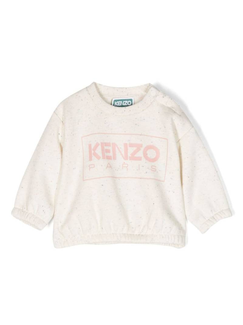 Kenzo Kids logo-print cotton sweatshirt - Neutrals von Kenzo Kids