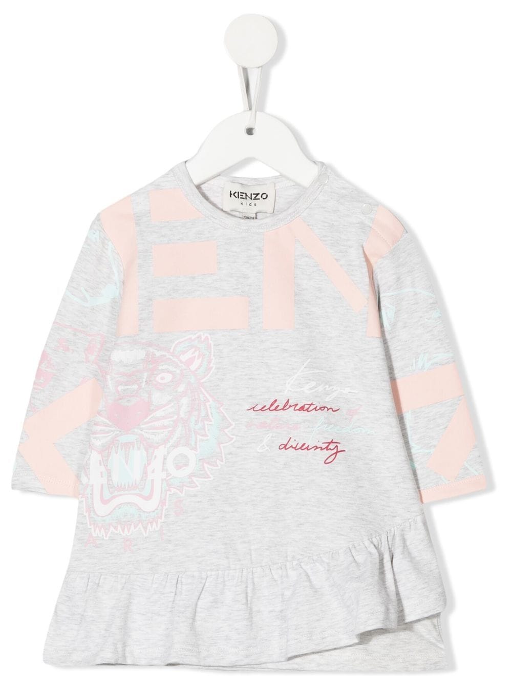 Kenzo Kids logo-print flared sweater dress - Grey von Kenzo Kids