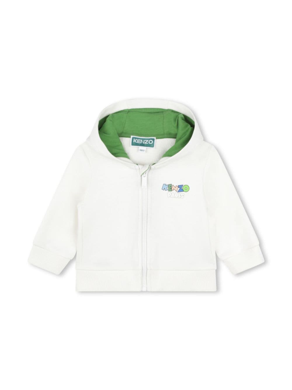 Kenzo Kids logo-print hooded fleece cardigan - White von Kenzo Kids