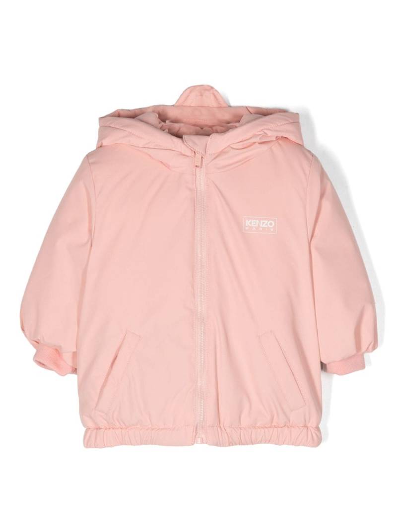 Kenzo Kids logo-print hooded jacket - Pink von Kenzo Kids