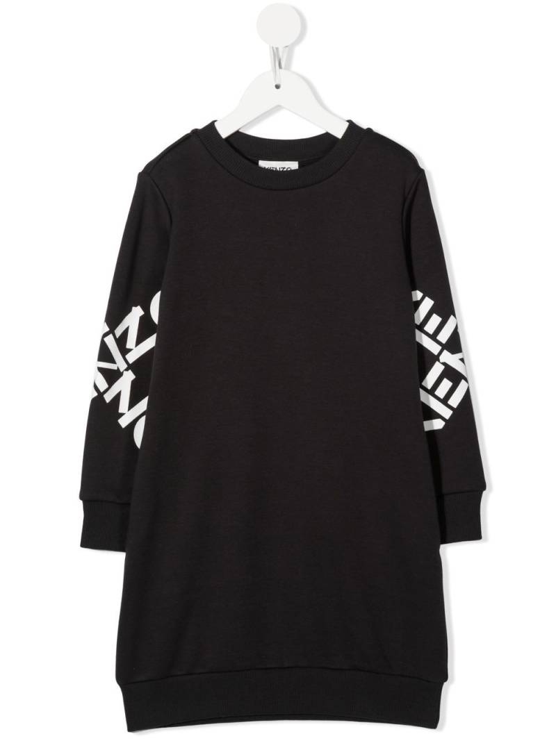 Kenzo Kids logo-print long-sleeve sweatshirt dress - Grey von Kenzo Kids