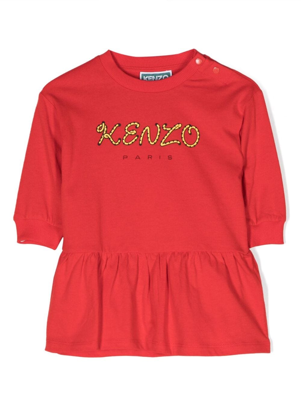Kenzo Kids logo-print long-sleeved dress - Red von Kenzo Kids