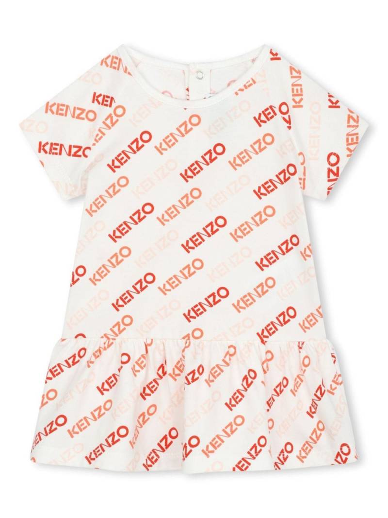 Kenzo Kids logo-print organic cotton dress - Neutrals von Kenzo Kids