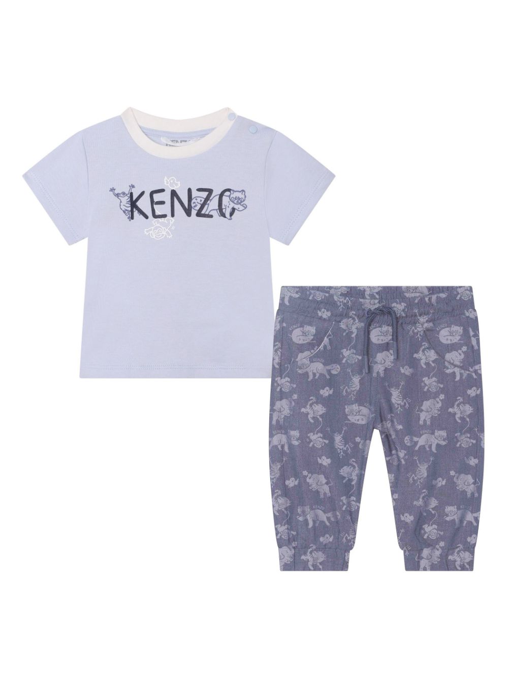 Kenzo Kids logo-print organic cotton tracksuit set - Blue von Kenzo Kids