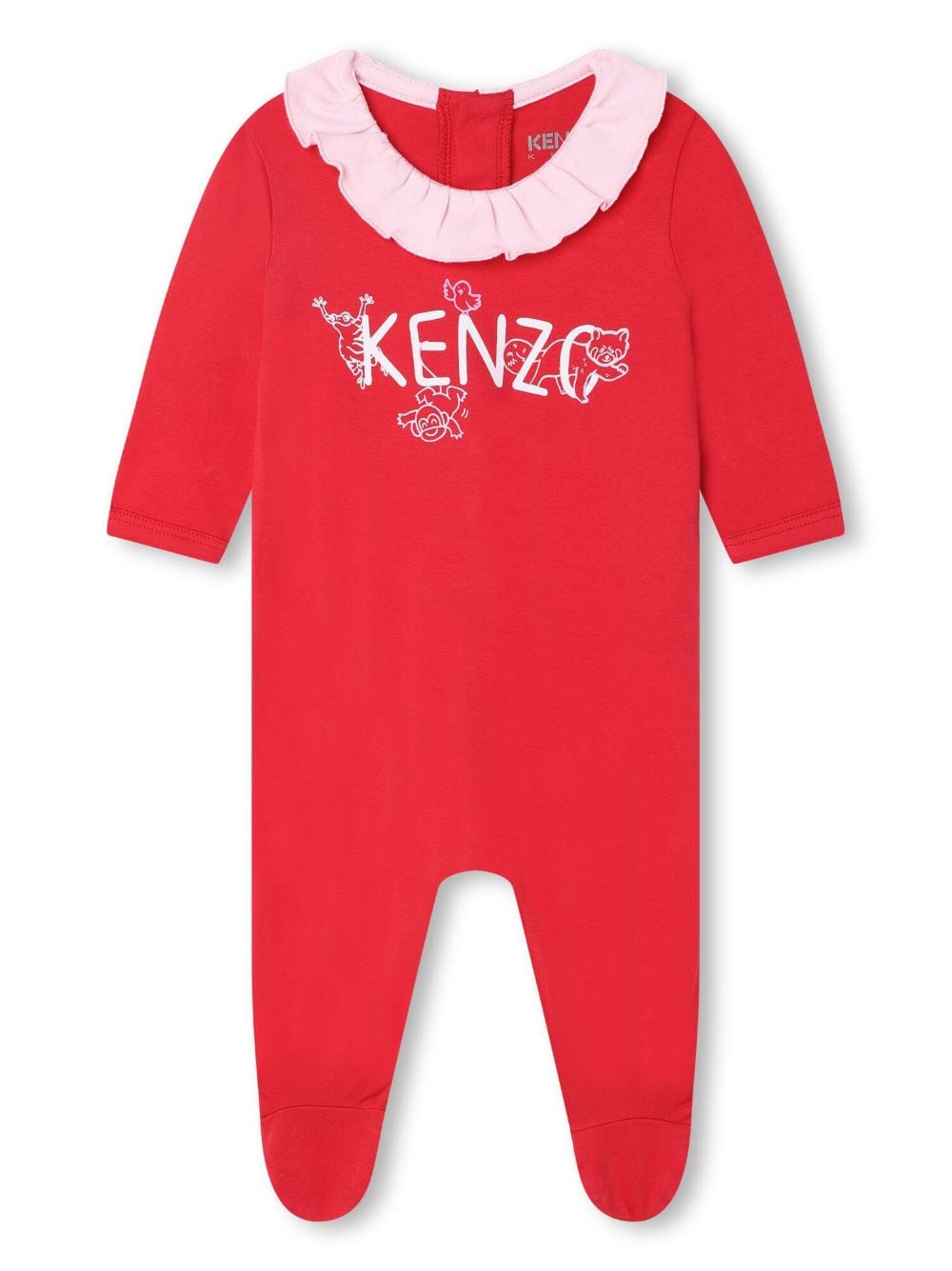 Kenzo Kids logo-print ruffled babygrow - Red von Kenzo Kids