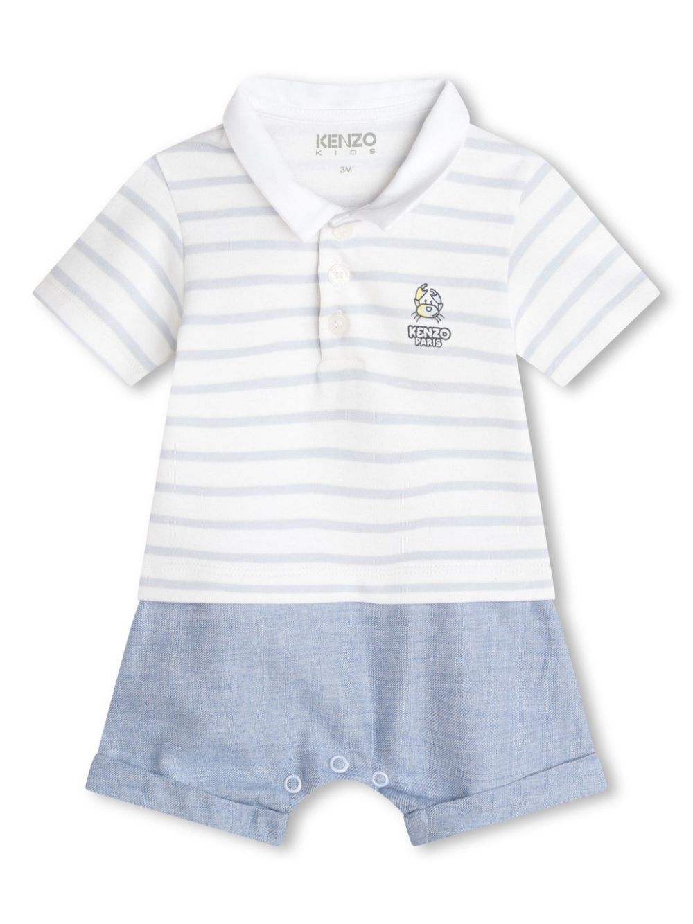 Kenzo Kids logo-print striped shorties - White von Kenzo Kids