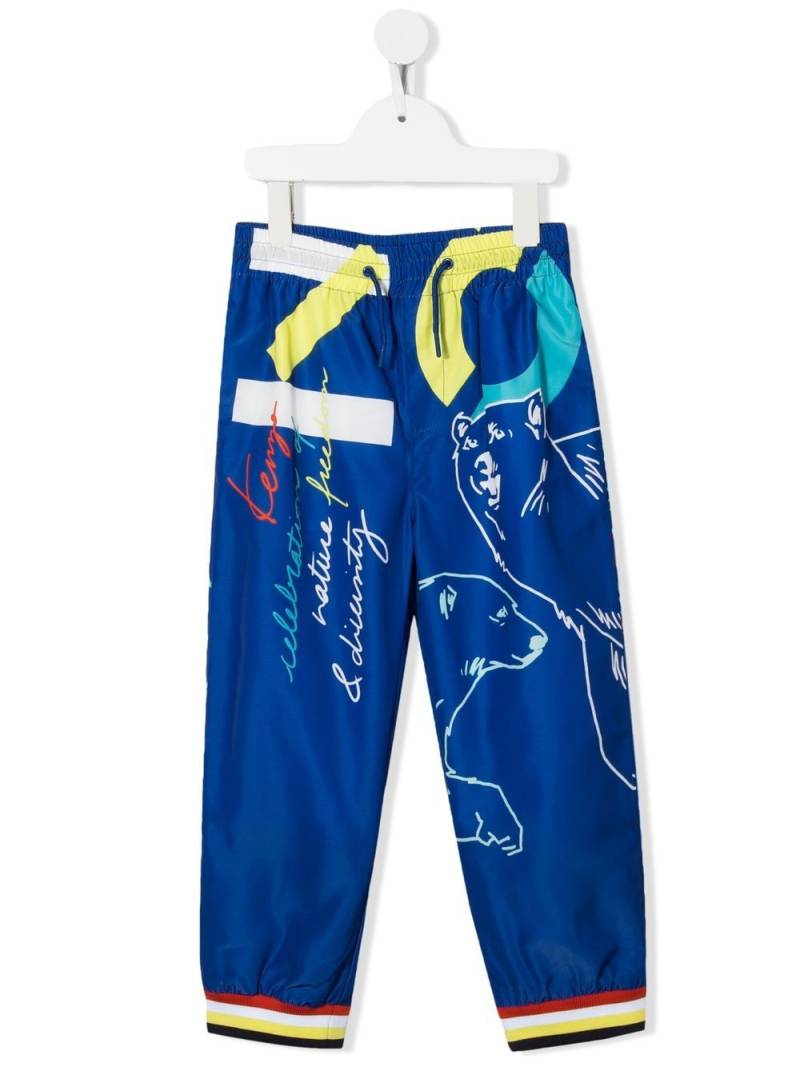 Kenzo Kids logo-print track pants - Blue von Kenzo Kids