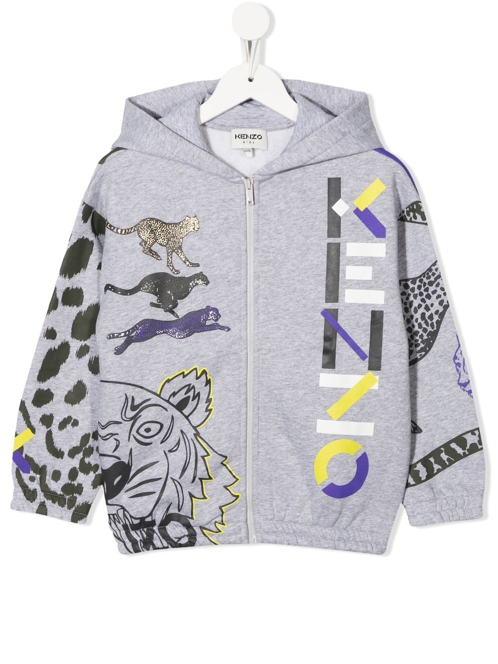 Kenzo Kids logo-print zip-up hoodie - Grey von Kenzo Kids