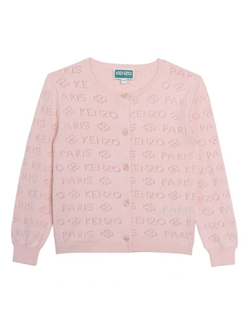 Kenzo Kids pointelle-knit cotton cardigan - Pink von Kenzo Kids