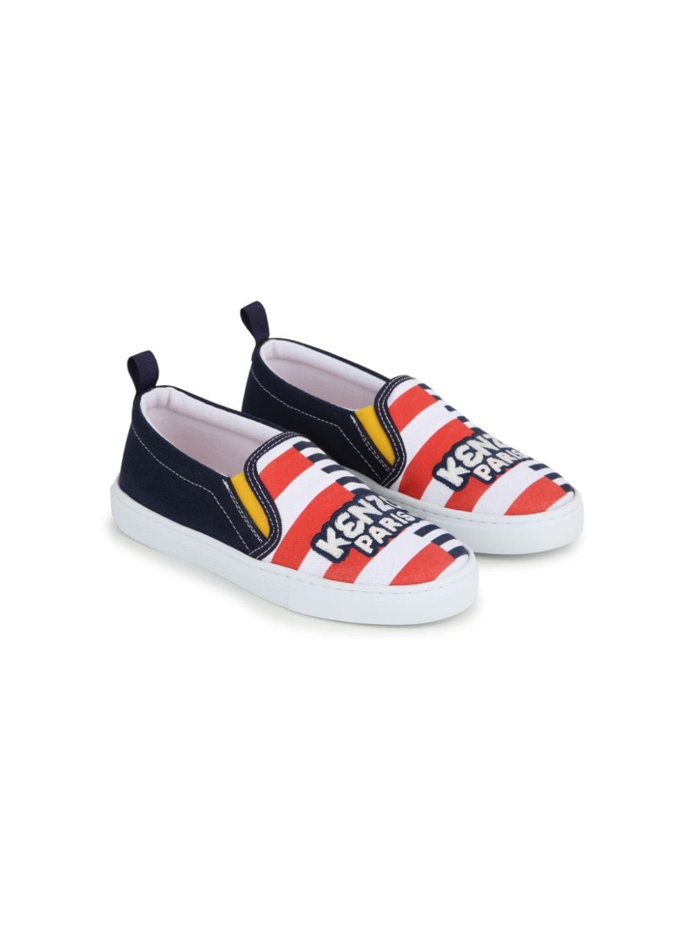 Kenzo Kids stripe logo-print slip-on sneakers - Blue von Kenzo Kids