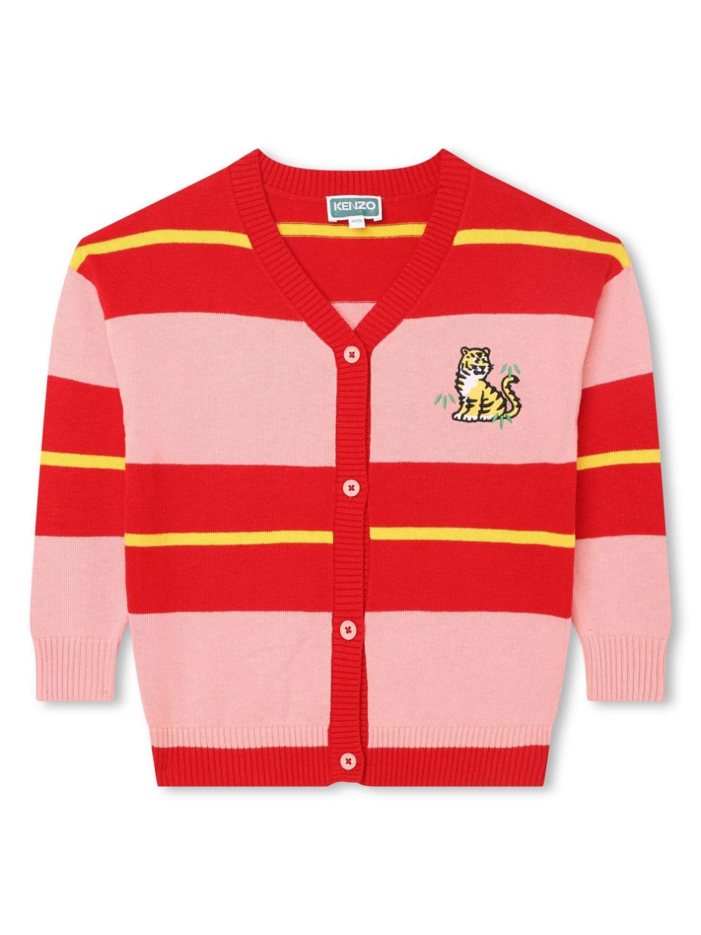 Kenzo Kids striped logo-embroidered cardigan von Kenzo Kids