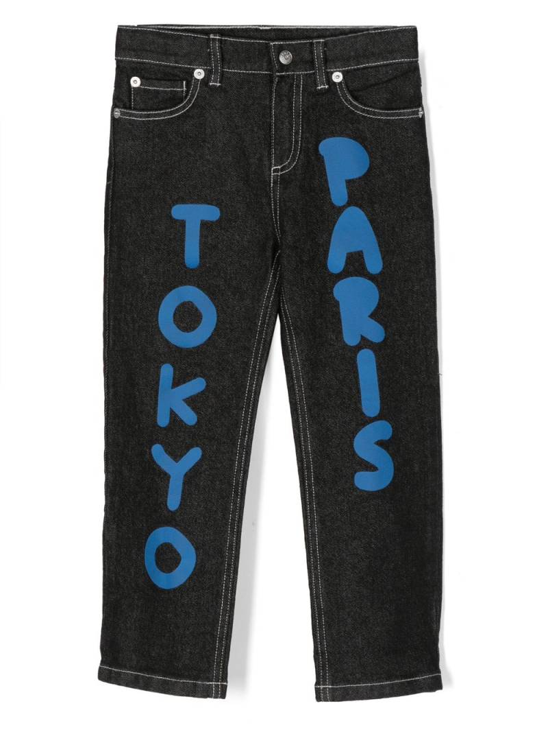Kenzo Kids text print jeans - Black von Kenzo Kids