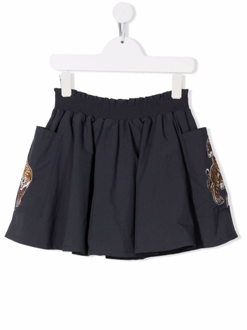 Kenzo Kids tiger-appliqué mini skirt - Grey von Kenzo Kids