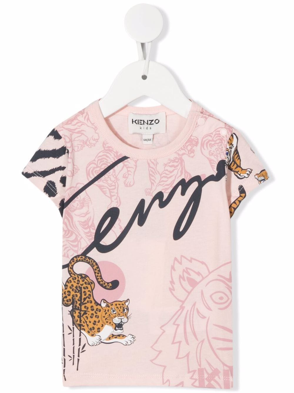 Kenzo Kids tiger-motif organic-cotton T-Shirt - Pink von Kenzo Kids