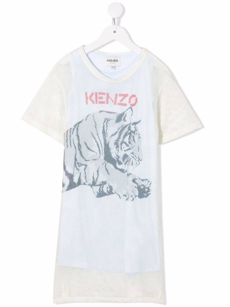 Kenzo Kids tiger-print T-shirt dress - Neutrals von Kenzo Kids