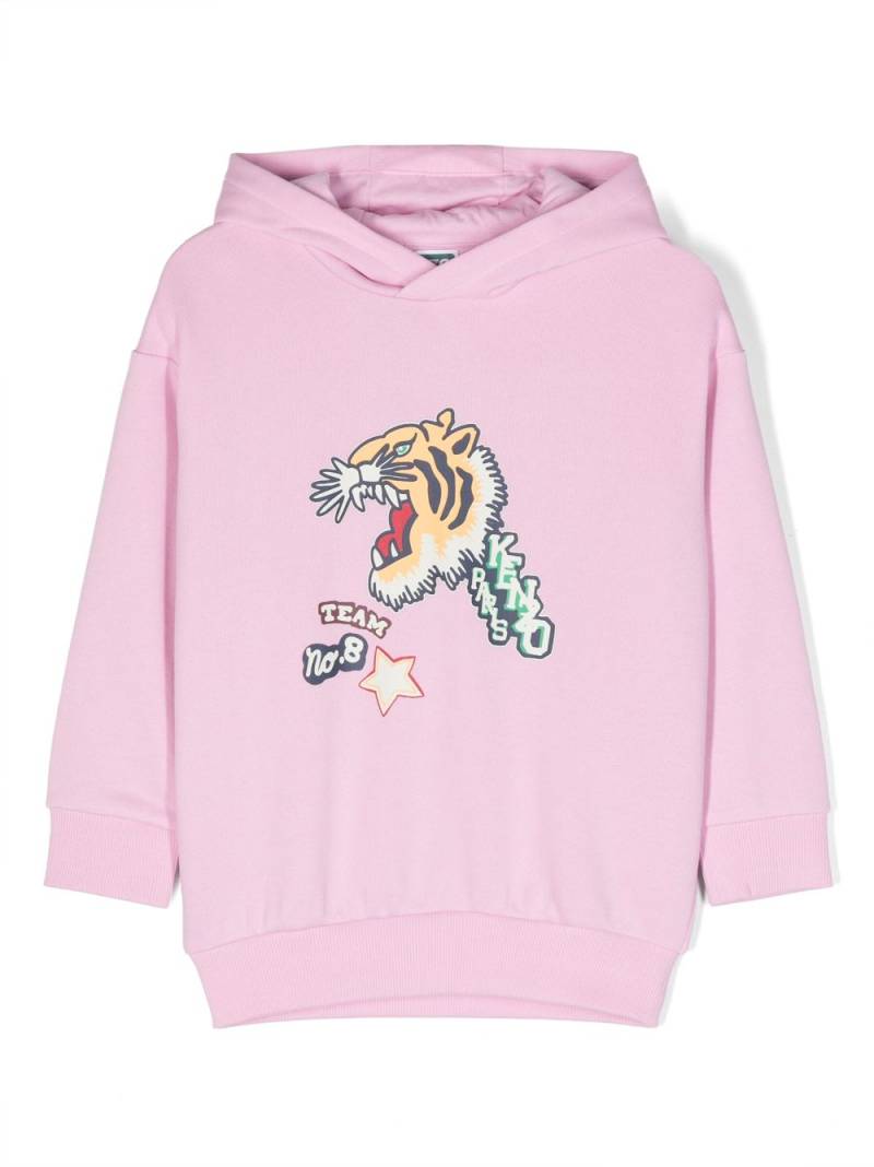 Kenzo Kids tiger-print cotton hoodie - Pink von Kenzo Kids