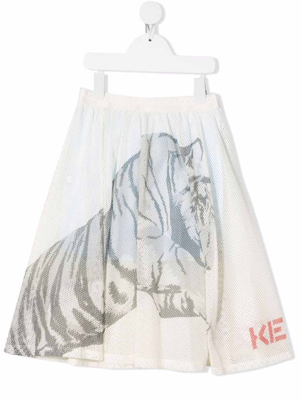 Kenzo Kids tiger-print fishnet skirt - Neutrals von Kenzo Kids