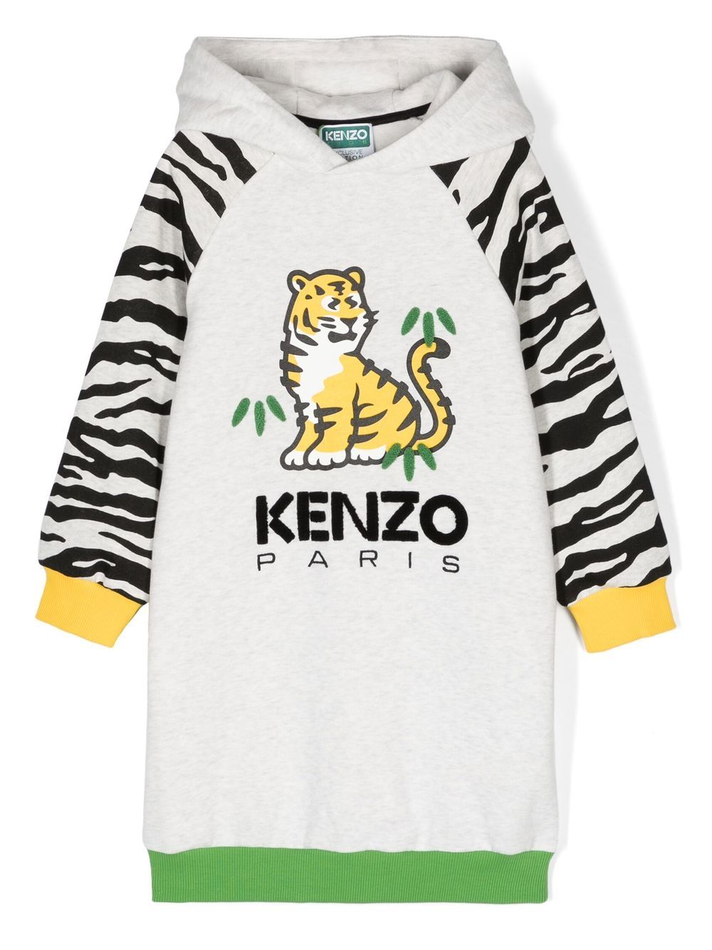 Kenzo Kids tiger-print hoodie dress - Green von Kenzo Kids