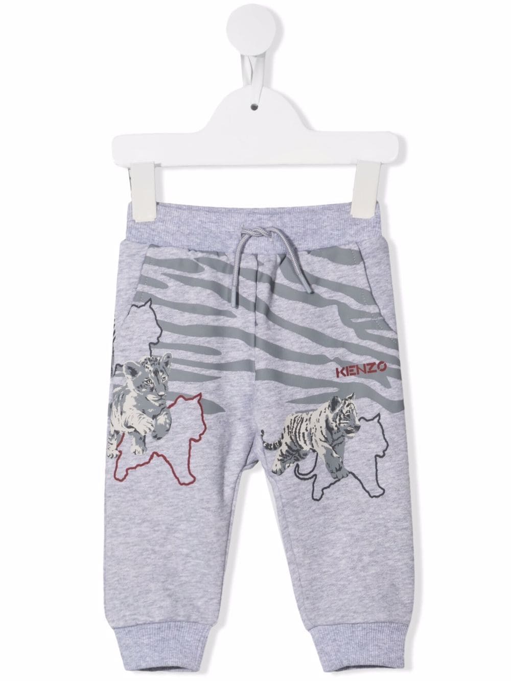 Kenzo Kids tiger stripe animal-print trackpants - Grey von Kenzo Kids