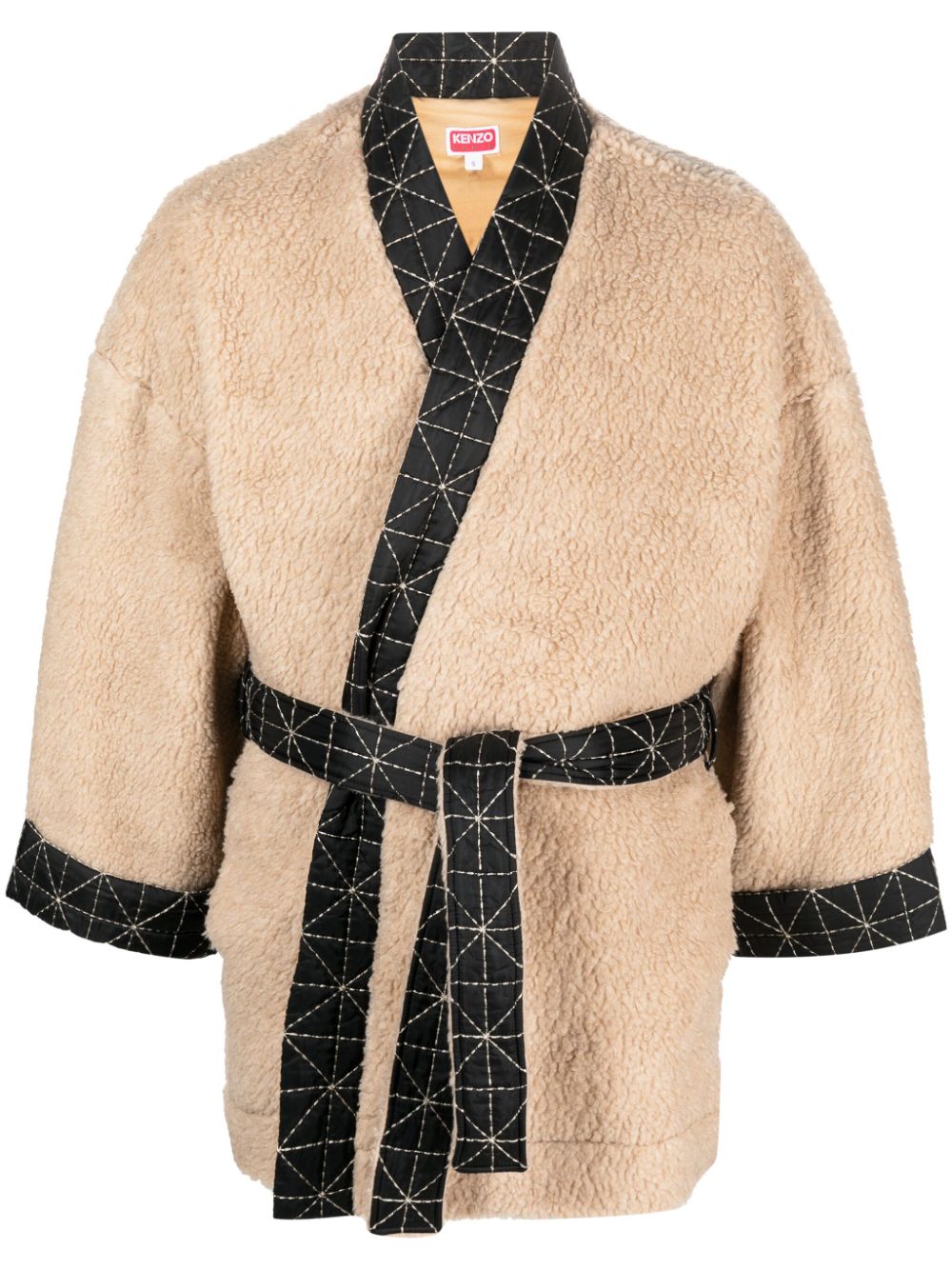 Kenzo Archive Logo fleece wrap-front jacket - Neutrals von Kenzo