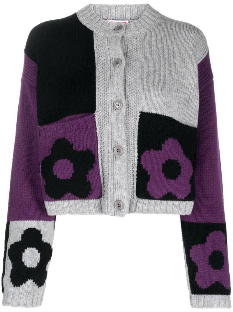 Kenzo Boke Flower Checkerboard cropped cardigan - Purple von Kenzo