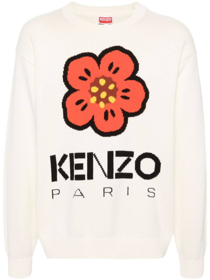 Kenzo Boke Flower intarsia-knit jumper - Neutrals von Kenzo