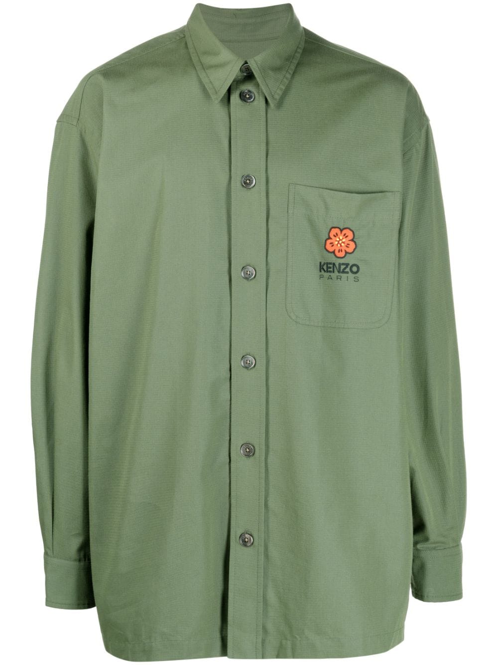 Kenzo Boke Flower-patch cotton shirt - Green von Kenzo