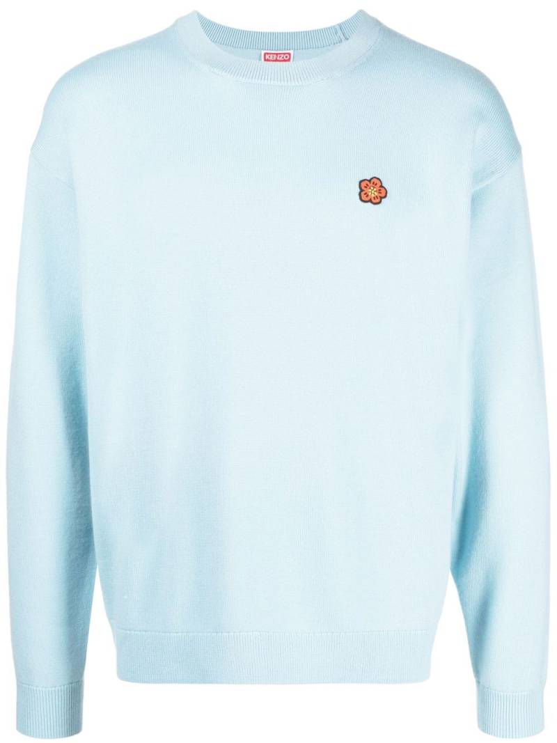 Kenzo Boke Flower-patch wool jumper - Blue von Kenzo